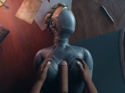 Preview 4 of Atomic Heart No Hands Black guy tits fuck Robot Girl Big Boobs Cum on the face Titjob Animation