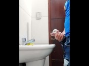 Preview 2 of I leave the office to piss with my hard cock in the sink