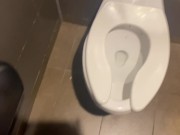 Preview 2 of Chubby College Micro Penis Pissing in Public Restroom SMALL DICK PISSING