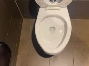 Preview 3 of Chubby College Micro Penis Pissing in Public Restroom SMALL DICK PISSING