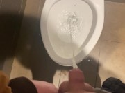 Preview 5 of Chubby College Micro Penis Pissing in Public Restroom SMALL DICK PISSING