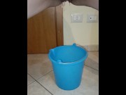 Preview 4 of my milf friend was going to pee in nice bucket but she does it on the floor (ita amateur)