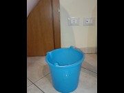Preview 5 of my milf friend was going to pee in nice bucket but she does it on the floor (ita amateur)