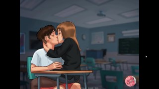 Summertime saga #17 - Kissing with the french teacher at school - Gameplay