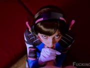 Preview 4 of Cosplayer girl in the form of D.va from Overwatch loves to fuck in the ass