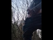 Preview 2 of Wanking in the woods huge cumshot
