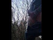 Preview 5 of Wanking in the woods huge cumshot