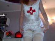 Preview 1 of role play virgin nurse jerk dick and making her panties wet with masturbating