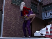 Preview 1 of The Joker Fucks Harley Quinn in dirty Alley way