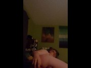Preview 5 of Cute Femboy rides thier dildo, begging for more as they fuck themselves