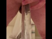 Preview 2 of Balls Deep on a 10 inch Dildo