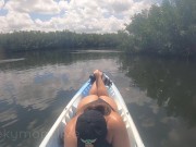 Preview 2 of Kayaking Milf Flashing and Stripping Nude