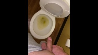 Morning orgasm. The big head of the penis splashed out a portion of sperm