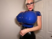 Preview 5 of Teasing in Latex Outfit with my Fake S Cup!