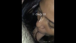 18 year old teen cutie sucks all the milk out of daddys dick.. she’s a good girl.