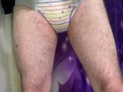 Preview 4 of Diaper Boy Pissing In His PullUp - 4K