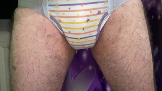 Diaper Boy Pissing In His PullUp - 4K