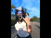 Preview 4 of Public Flashing while riding her Harley Pawg on Her Hog
