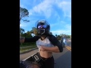 Preview 5 of Public Flashing while riding her Harley Pawg on Her Hog
