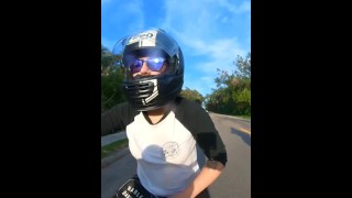 Public Flashing while riding her Harley Pawg on Her Hog