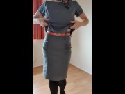 Preview 5 of Stewardess strips - striptease, Flight attendant, air hostess, cabin crew, pussy play, teaser