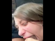 Preview 2 of Roomate caught me sucking daddys fat BBC in the car