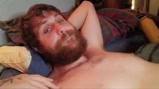 Dirty talking dom plays with his fat cock