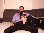 Preview 2 of Stepdad and Stepdaughter. Risky Cum in her Mouth. (HARD FACE FUCKING)