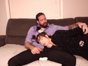 Preview 4 of Stepdad and Stepdaughter. Risky Cum in her Mouth. (HARD FACE FUCKING)