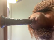Preview 1 of Wet mouth ebony bitch and her fav dildo