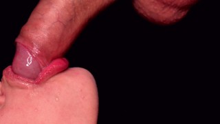 SUPER CLOSE UP: Sloppy Licking and Sucking FORESKIN! Slow BLOWJOB ASMR with HOT CUM in MOUTH! 4K