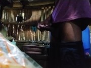 Preview 3 of Muntik mahuli, Jakol ng burat habang nag kakape