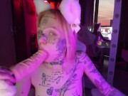 Preview 5 of Horny tattooed catgirl playing with herself