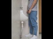 Preview 5 of Risky jerk in public urinal at work