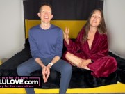 Preview 4 of Cute couple talking behind the porn scenes about Easter & stripper classes - Lelu Love