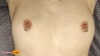 Nipple orgasm control with a sucking vibrator... Drooling from the vagina opened left and right...