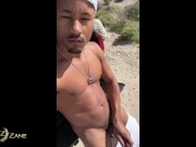 Preview 5 of In the desert public stroking my big dick edging as much as I can before exploding