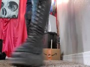 Preview 1 of Giantess stomps on you in goth boots