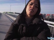 Preview 4 of Public Agent Brunette with a beautiful bubble butt fucking a big fat cock