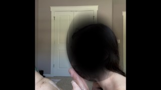Sexy wife gives big dick a blowjob during work call for big cumshot