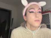 Preview 5 of Boy 2 sexy sissy feminization with full make up and dressing up