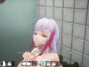 Preview 6 of seed of the D.2 anime girl | blowjob and sex in a public toilet