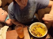 Preview 4 of Cute slut eats cum on her food