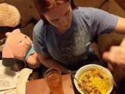 Preview 5 of Cute slut eats cum on her food