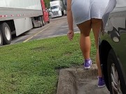 Preview 6 of Thick Milf Upskirts the Truckers Without Panties