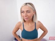 Preview 2 of To Clear Her Debt A Cute Gym Member Is Creampied By Owner - Chloe Temple