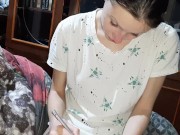 Preview 6 of The girl artist painted my pussy, and then she seduced me and brought me to orgasm