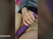 Preview 5 of enter the purple people fucker! ~ moonie testing her new strapless strap-on dildo