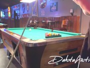 Preview 1 of Flashing my tits and pussy at the pool hall - TEASER