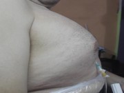 Preview 3 of Furry breast inflation, no had time to shave, can help me?